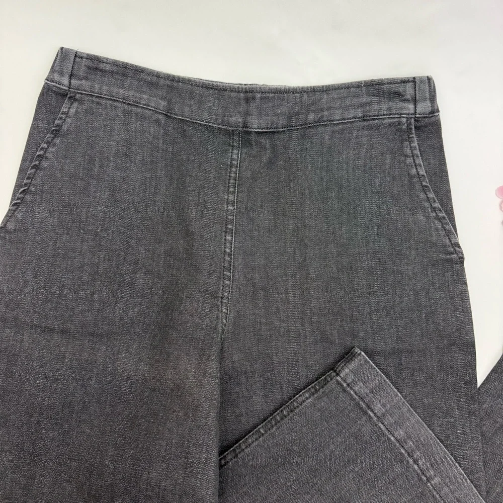 Neu Nomads Cara Palazzo Pants Cotton High Rise Wide Leg Pull On Trouser Black